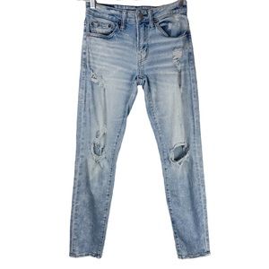 American Eagle Mens Skinny Distressed Light Wash Jeans Sz 28x30